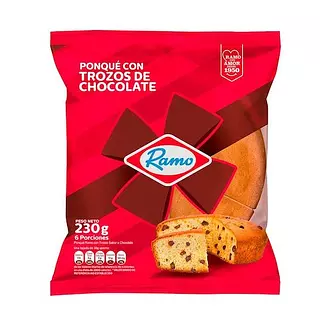 Ponque Trozos de Chocolate Ramito Tradicional