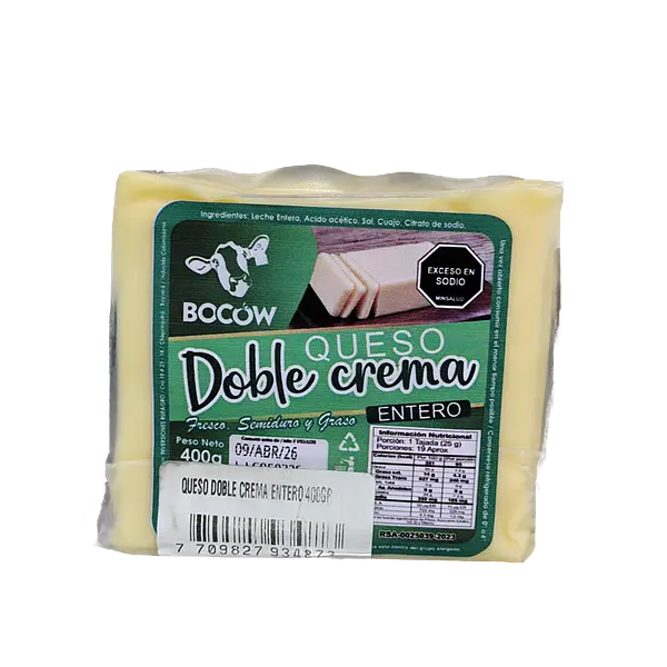 Queso En Bloque Bocow X 400gr