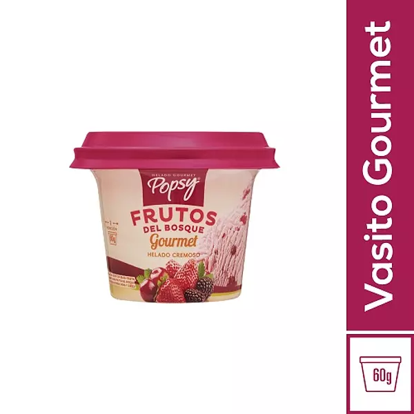 Helado Gourmet Popsy Frutos Rojos Vaso