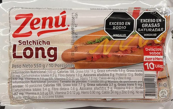 Salchicha Zenú Long X 550g
