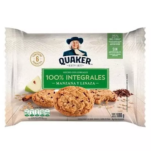 Galleta Quaker Avena Manzana Sin Azúcar