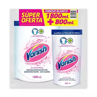 Desmanchador Vanish Gel Blanco + 800